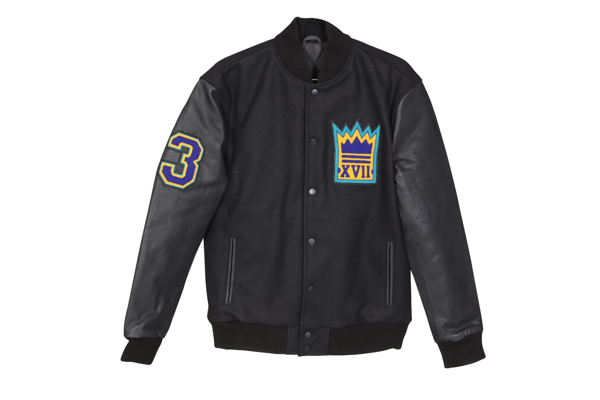 2017 All-Star Classic: Black Leather & Wool Varsity Jacket